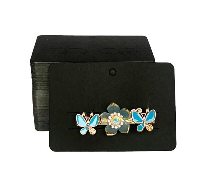 Zenomia Earrings Packaging Card, Decorative Handmade Jewelry Packaging Material, Jewelry Display Tag Hair Accessories Display Cards,3.75 x 2.6 inch, 350 GSM Black Paper, Pack of 50 - Image 1