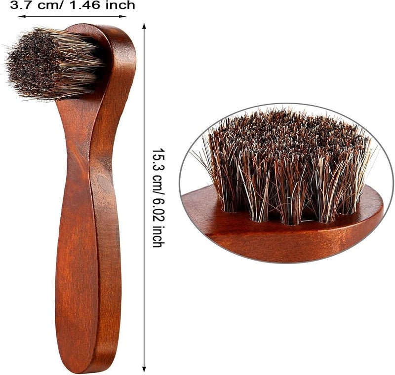 X spring Horsehair Shoe Brush, 3PCS Set with Wooden Handles, Premium Bristle Kit for Leather Footwear, Professional Cleaning and Polishing for Boots, Dress Shoes, Bags, Furniture, and More - Image 5