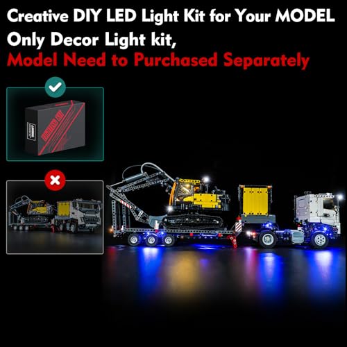 LocoLee LED Light Kit for Lego Volvo FMX Truck 42175 No Models Only Light Creative Lighting Set Accessories Compatible with Lego Volvo FMX Truck EC230 Electric Excavator Set Standard Version - Image 5