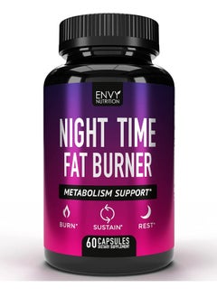 Night Time Fat Burner - Metabolism Support, Appetite Suppressant and Weight Loss Diet Pills for Men and Women - 60 Capsules