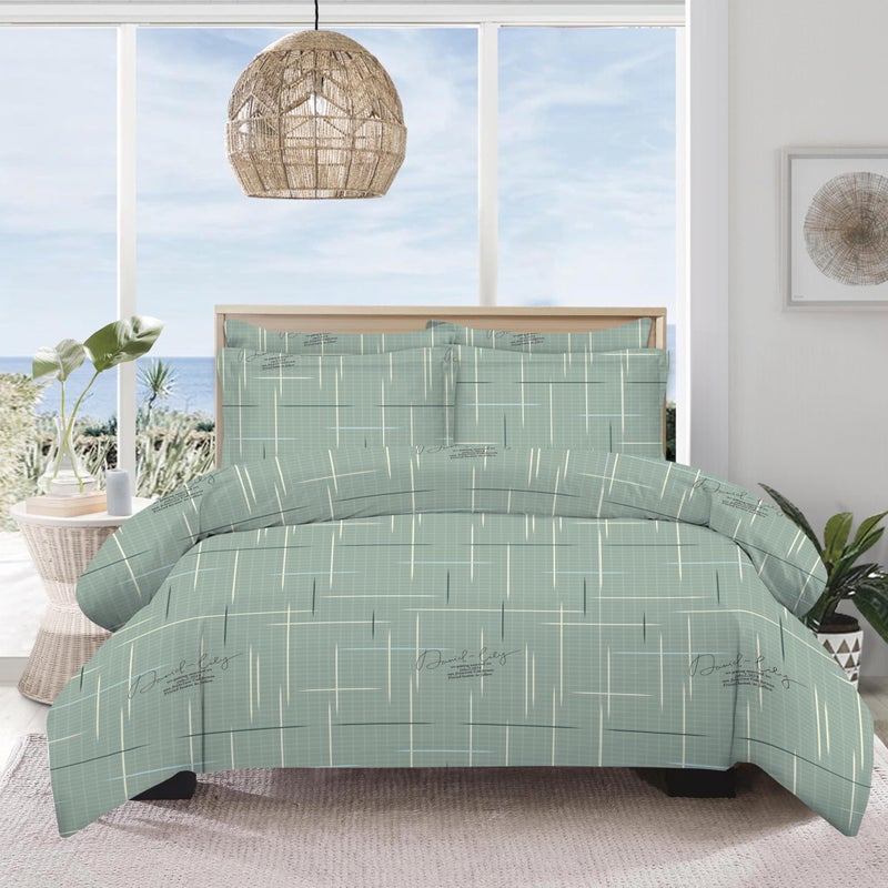 Amali  6 Pieces Bedsheet Set King Size (200 x 200+35 cm) Polycotton Including 1 Duvet Cover 1 Fitted Sheet 2 Oxford & 2 Standard Pillowcases Durable & LongLasting Quality - Image 1