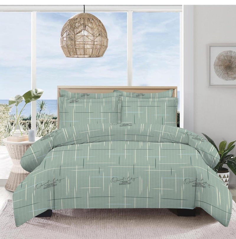 Amali  6 Pieces Bedsheet Set King Size (200 x 200+35 cm) Polycotton Including 1 Duvet Cover 1 Fitted Sheet 2 Oxford & 2 Standard Pillowcases Durable & LongLasting Quality - Image 2