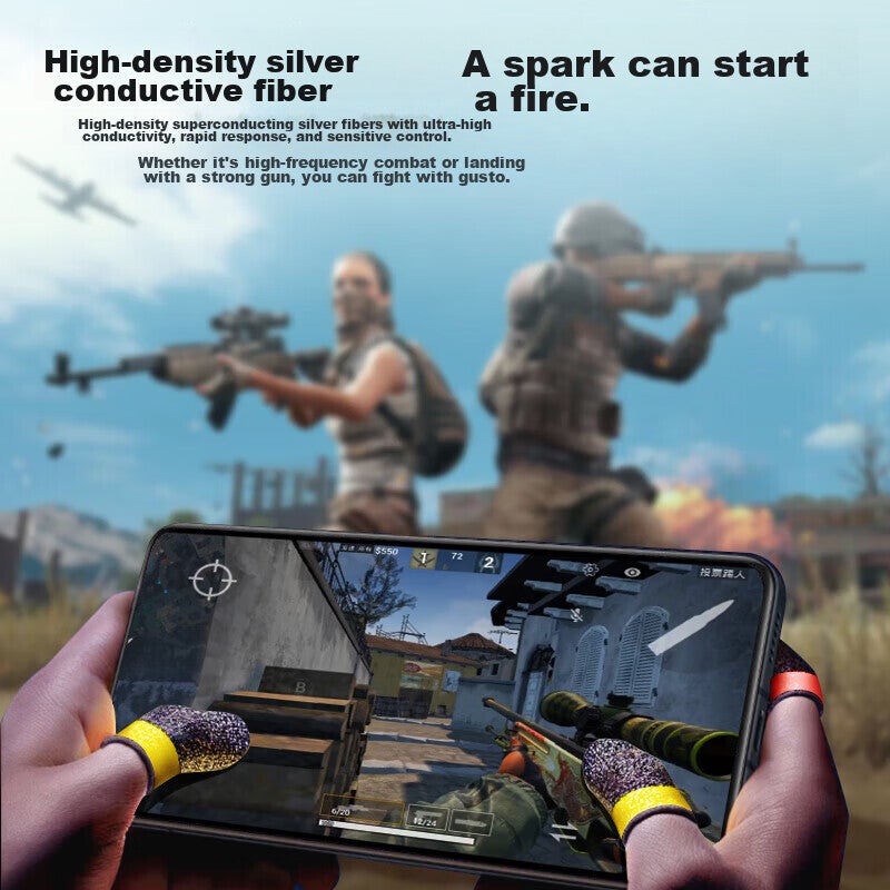 KOVOL Gaming Finger Sleeves ، مقاومة للعرق ، للهواتف المحمولة والأجهزة اللوحية ، قفازات E-Sports الاحترافية ، شاشة تعمل باللمس متوافقة ، لشرف الملوك ، PUBG ، Delta Force ، وغيرها من الألعاب المحمولة - Image 3