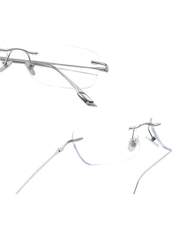 Morakot Rimless Imported Presbyopic Glasses For Women High-End Genuine Fashion Middle-Aged And Elderly Anti-Blue Light Titanium Metal Frameless Glasses - Image 3