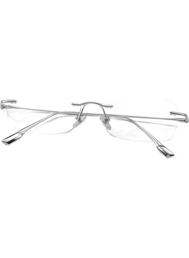 Morakot Rimless Imported Presbyopic Glasses For Women High-End Genuine Fashion Middle-Aged And Elderly Anti-Blue Light Titanium Metal Frameless Glasses - Image 1