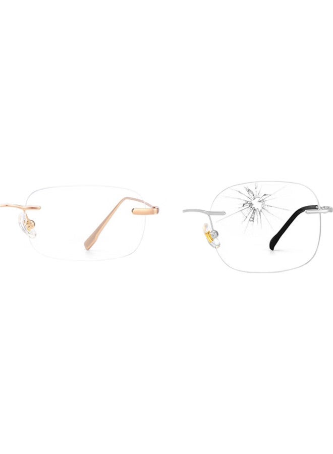 Morakot Rimless Imported Presbyopic Glasses For Women High-End Genuine Fashion Middle-Aged And Elderly Anti-Blue Light Titanium Metal Frameless Glasses - Image 2