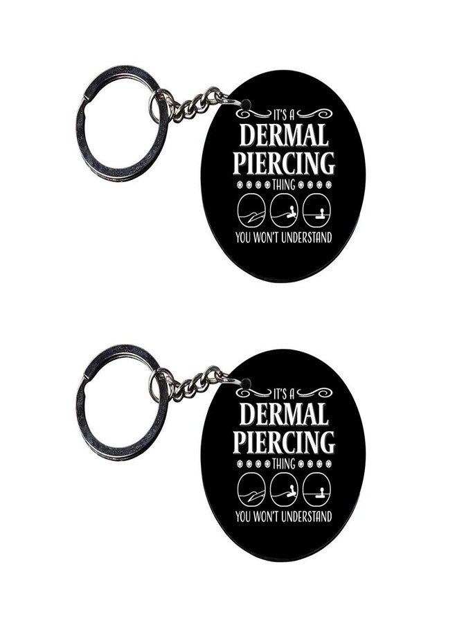 Tinywalk Set of 2 | Circle Shape Printed Wooden Keychains Dermal | Circle Shape keyrings | Circle Shape Keychains| Printed keyrings - Image 1