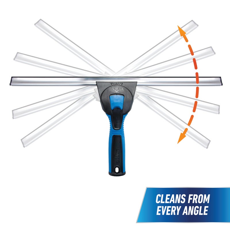 Unger Professional Connect and Clean 18â€ Swivel Window and Glass Cleaning Squeegee with EZ Change, Large Surfaces with Streak-Free Results, Swiveling Head for Corners and Edges, Rubber Replacement - Image 5