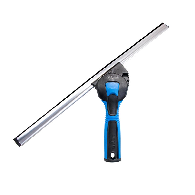 Unger Professional Connect and Clean 18â€ Swivel Window and Glass Cleaning Squeegee with EZ Change, Large Surfaces with Streak-Free Results, Swiveling Head for Corners and Edges, Rubber Replacement - Image 1