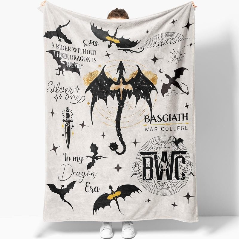 Dragon Blanket 50 X 40 Inch Soft Flannel Comfort Throw Blanket - Versatile Mythical Dragon Wing Design Sofa Throw for Bedroom Living Room Camping Kids Adults Gift - Image 1