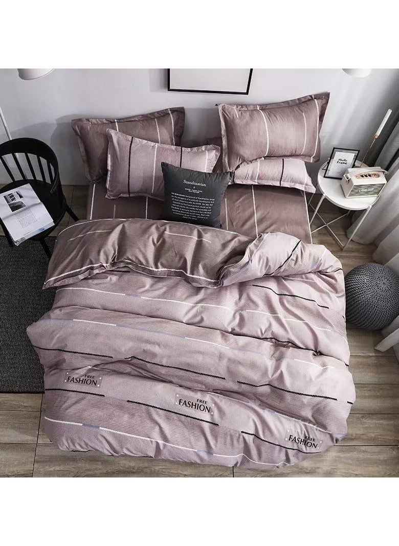 AL RAID Super King Size Bed Sheet Set - 6-Piece Bedding Set Includes Duvet Cover, Fitted Sheet, and 4 Pillowcases - Soft, Durable, and Breathable Luxury for All Seasons in Elegant Set 220x240cm 