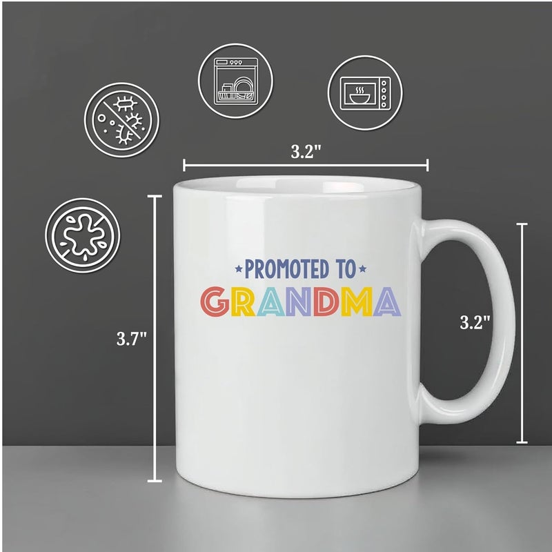 KNITROOT Ceramic Coffee Mug Microwave Safe Promoted to Grandma Print Premium Ceramic Mug Tea Mug Milk Mug Cup for Gift Best Return Gift Best Gift White Mug 250ml85oz - Image 4