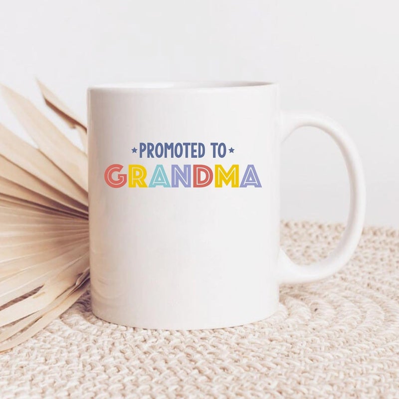 KNITROOT Ceramic Coffee Mug Microwave Safe Promoted to Grandma Print Premium Ceramic Mug Tea Mug Milk Mug Cup for Gift Best Return Gift Best Gift White Mug 250ml85oz - Image 1