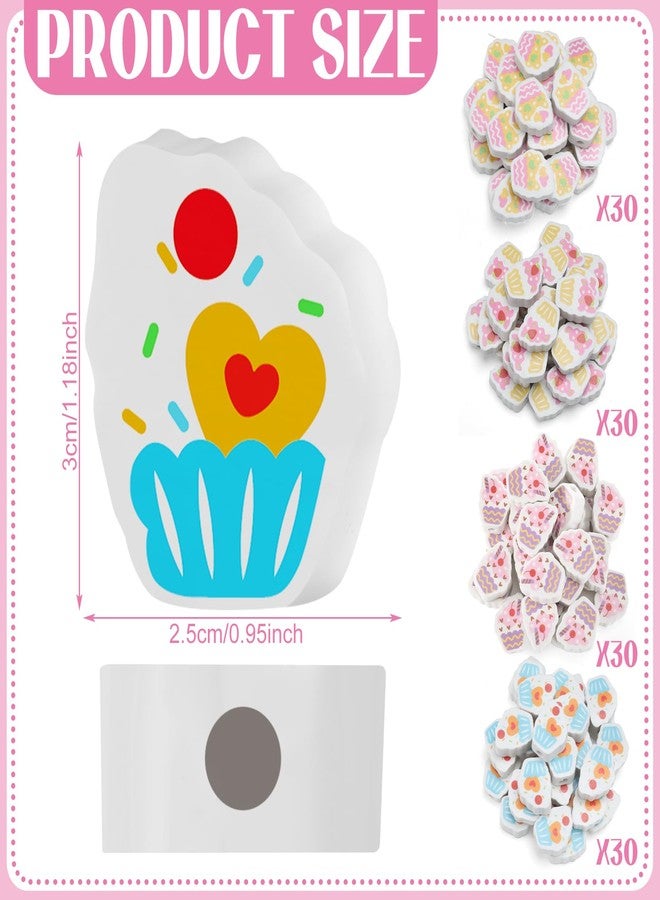 Feifeiya 120 Pcs Cupcake Pencil Erasers Classroom Birthday Gifts for Students Mini Cake Erasers Bulk for Kids Birthday Pencil Topper for Back to School Exchange Gifts Rewards Goodie Bag Stuffers - Image 2
