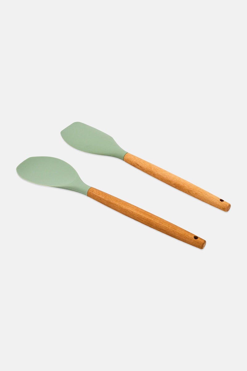 Bombay 2 Pieces Silicone Spatula And Spoon Set, Brown - Image 2