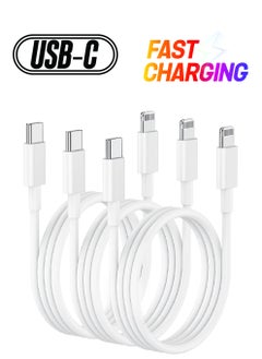3-Pack USB-C iPhone Fast Charger Lightning Cable