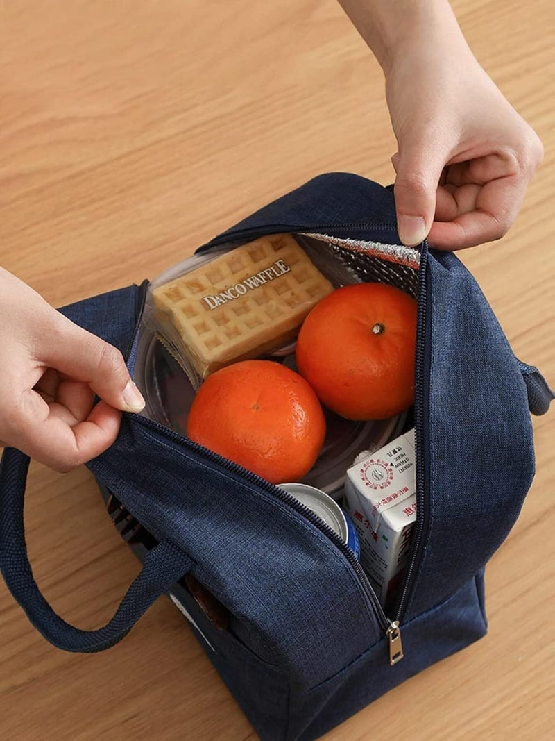 ProArch ProArch Small Tote Cooler Insulated Food Bags Portable Picnic Lunch Box Bag for Office Travel Picnic Thermal Bag Aluminum Foil Thickened Bento Tote Bags Student Office Worker PicBlue  - Image 2