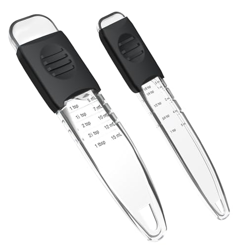 ReneeChef Professional Adjustable Measuring Spoons Set of 2#2258, Fits in Spice Jars, Teaspoon Measuring Spoons 9 in 1 for Dry and Liquid, BPA- free & Dishwasher Safe - Image 1