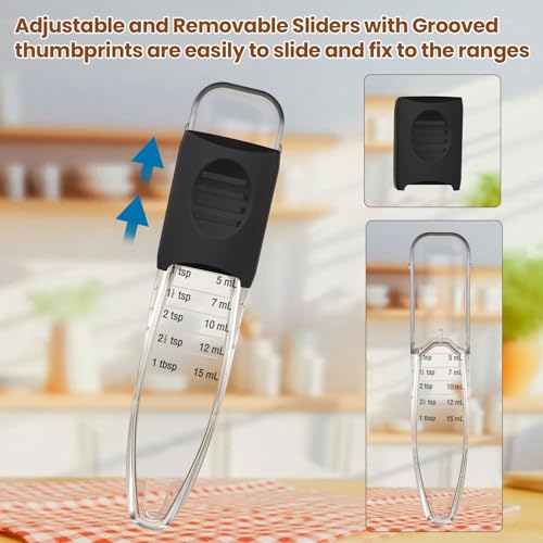 ReneeChef Professional Adjustable Measuring Spoons Set of 2#2258, Fits in Spice Jars, Teaspoon Measuring Spoons 9 in 1 for Dry and Liquid, BPA- free & Dishwasher Safe - Image 4