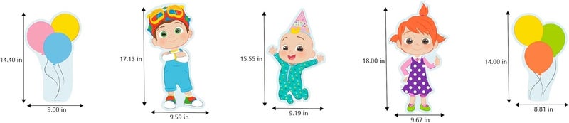 Seasons CoComelon Birthday Yard Signs with Metal Stakes, 18" Characters - Image 2