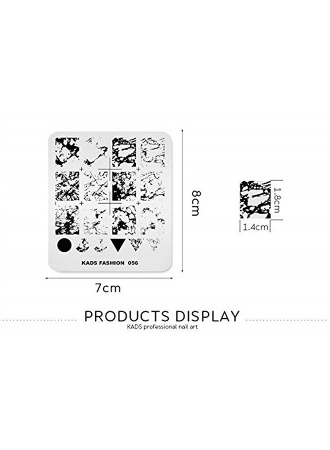 KADS Nail Art Stamping Plate Marble Nail Template Nail Art Design Tool Nail DIY Design Image Plate (FA056) - Image 5