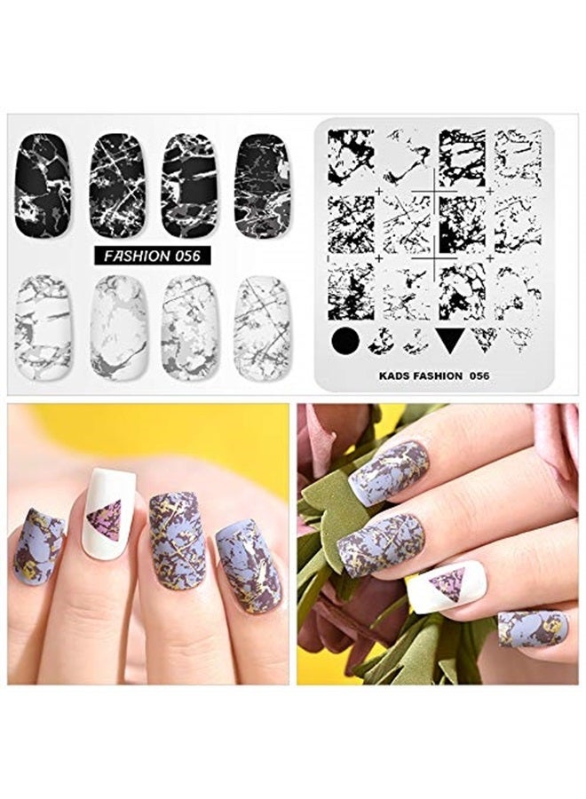 KADS Nail Art Stamping Plate Marble Nail Template Nail Art Design Tool Nail DIY Design Image Plate (FA056) - Image 3