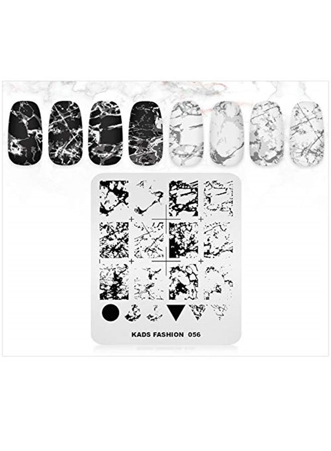 KADS Nail Art Stamping Plate Marble Nail Template Nail Art Design Tool Nail DIY Design Image Plate (FA056) - Image 2