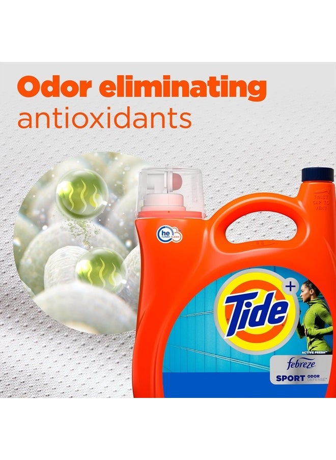 Tide Plus Febreze Sport Odor Defense HE Turbo Clean Liquid Laundry Detergent 94 Loads 132 fl oz  - Image 2