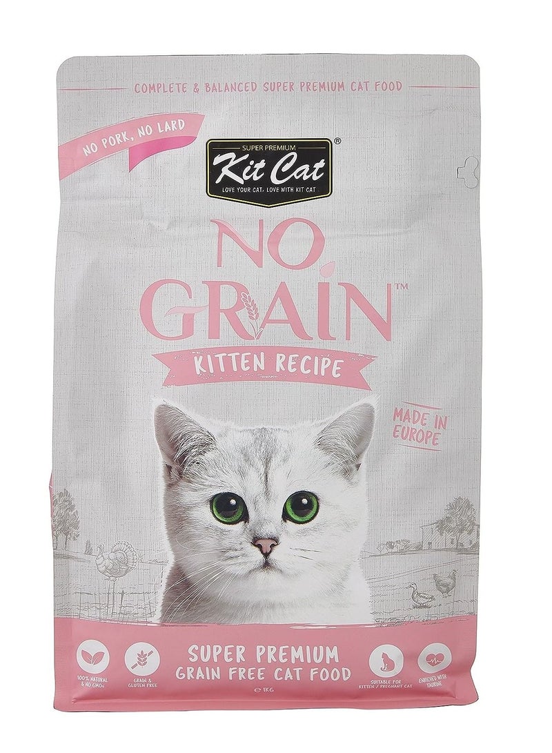 Kit Cat No Grain Kitten Recipe Dry Food 1Kg - Image 1