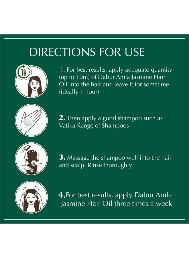 دابر زيت شعر دابر أملا بالياسمين - علاج هندي للشعر لشعر صحي وفروة رأس رطبة ومقوي، للرجال والنساء، 10.14 أونصة سائلة - Image 5