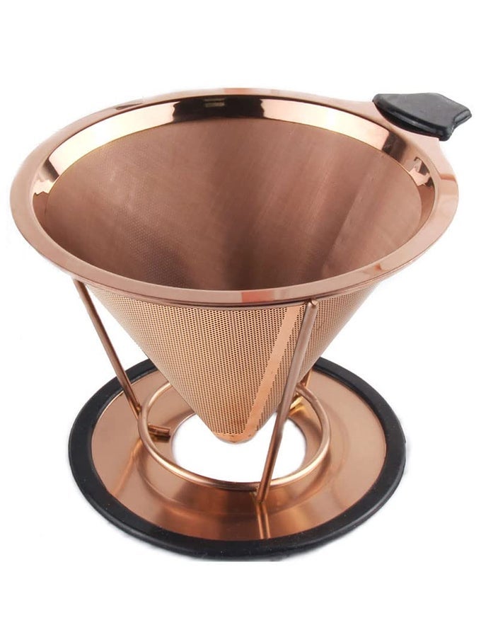 REUSABLE COFFEE FILTER STAINLESS STEEL POUR OVER CONE COFFEE DRIPPER PAPERLESS COFFEE FILTER WITH REMOVABLE STAND