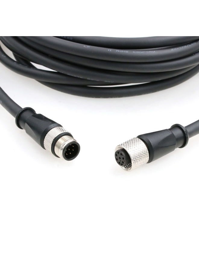 SZRMCC M12 A Code 8 Pin Male to Female Connector Sensor Cable High Flex Waterproof Actuator Cable for Cognex in-Sight Vision System Industrial Camera Automation Device Network (5m) - Image 3