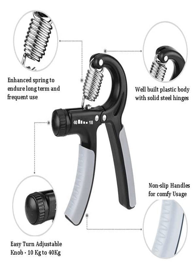 COOL INDIANS COOL INDIAN Hand Grip Workout Strengthener, Adjustable Hand Gripper for Men & Women for Gym Workout Hand Exercise Equipment to Use in Home for Forearm Exercise, Finger Power Gripper (GREY) - Image 3