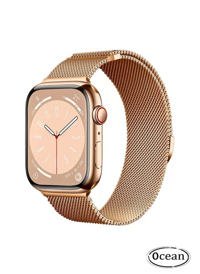 Compatible for Apple Watch Band 38mm/40mm/41mm for Women and Men, Stainless Steel Mesh Loop Magnetic Clasp Replacement Wristband Strap Compatible with iWatch SE & Series 8/7/6/5/4/3/2/1, Gold - pzsku/ZBD04D34FE9C63DE7BCBAZ/45/_/1719553203/40296158-f38f-4db2-8fcf-c5e4a6b89ca2