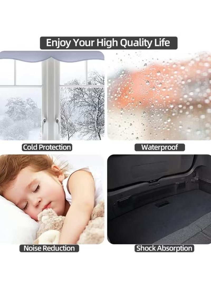 غابة خضراء شريط عزل الباب، شريط عزل مطاطي أسود على شكل حرف D بطول 600 سم، شريط عزل مطاطي ذاتي اللصق للباب، شرائط عزل الصوت للباب لإطار الباب والنوافذ - Image 3