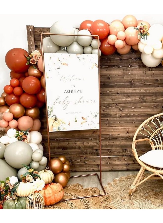 BALONAR - Little Pumpkin Balloon Garland Kit With 140Pcs 18/10/5Inch Dusty Gary Orange Rose Gold Nude Latex Balloons With For Boho Fall Thanksgiving Autumn Birthday Baby Shower Party Decorations(Orange) - Image 1