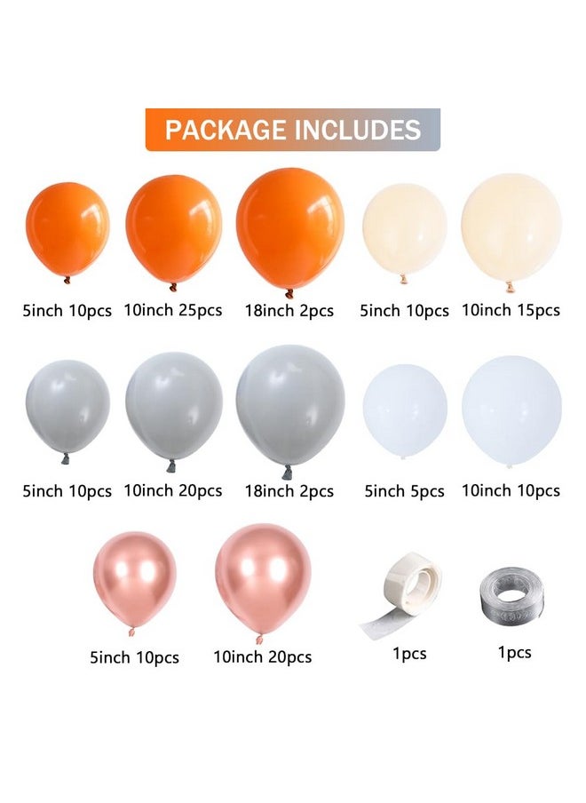 BALONAR - Little Pumpkin Balloon Garland Kit With 140Pcs 18/10/5Inch Dusty Gary Orange Rose Gold Nude Latex Balloons With For Boho Fall Thanksgiving Autumn Birthday Baby Shower Party Decorations(Orange) - Image 1