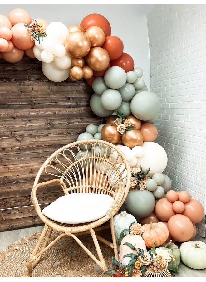BALONAR - Little Pumpkin Balloon Garland Kit With 140Pcs 18/10/5Inch Dusty Gary Orange Rose Gold Nude Latex Balloons With For Boho Fall Thanksgiving Autumn Birthday Baby Shower Party Decorations(Orange) - Image 1