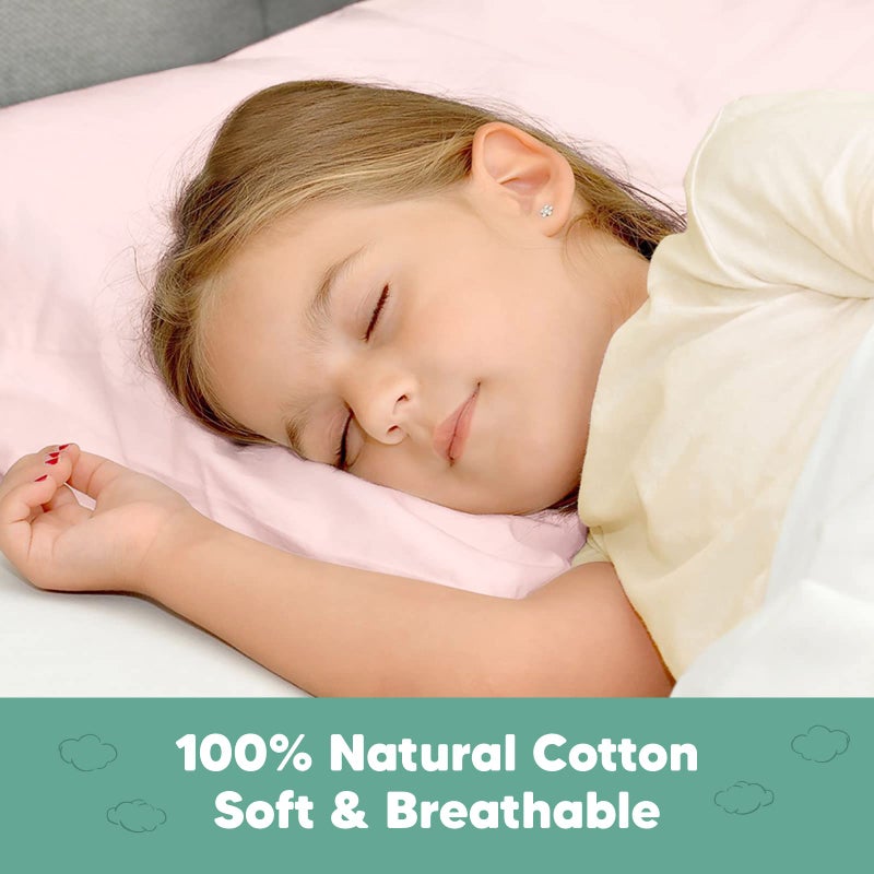 KeaBabies Toddler Pillowcase 13"x18" - Organic Cotton Toddler Pillowcase for Kids, Boys, Girls, Soft & Durable Cotton Cover for Miniature Sleepy Pillows,Cute Colors,Pillow Sold Separately(Mist Pink) - Image 3