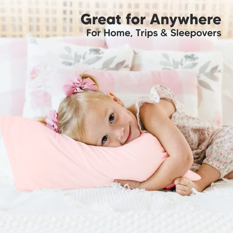 KeaBabies Toddler Pillowcase 13"x18" - Organic Cotton Toddler Pillowcase for Kids, Boys, Girls, Soft & Durable Cotton Cover for Miniature Sleepy Pillows,Cute Colors,Pillow Sold Separately(Mist Pink) - Image 5