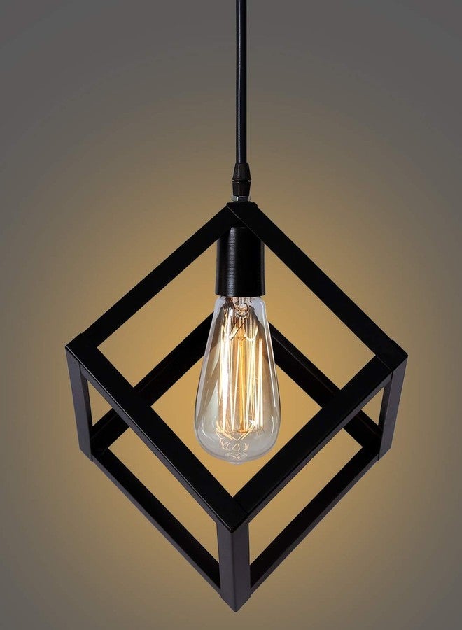 kinis Decorative Cluster Pendant Light/Cluster Hanging Light/Clster Ceiling Light/Three Pendant Lamp to Décor Home/Living Room/Bedroom/Office/Dining/Cafe/Restaurants, 3-D Square Design (with Bulb) - Image 4