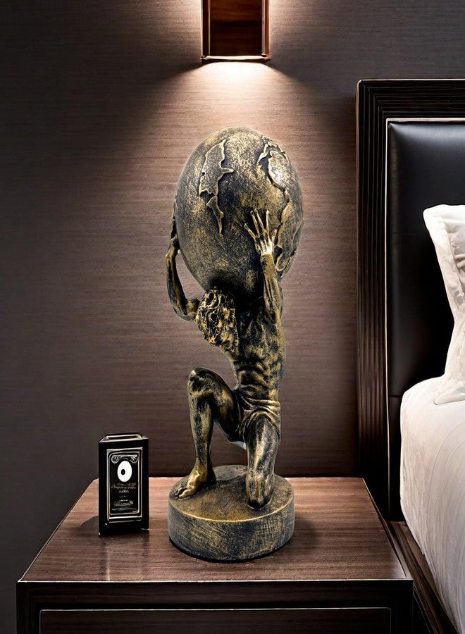 FUNSXBUG 11 Inch Large Atlas Holding World Greek God Statue Sculpture Collectible Figurine Home Decor Living Room Desktop Decoration Bronze - Image 3