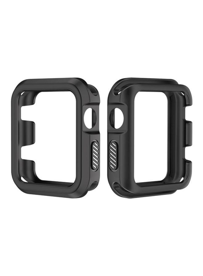NIBEMINENT Rugged Armor Bumper Protective Case Cover For Apple Watch Series 1/2/3 42mm Black - Image 4