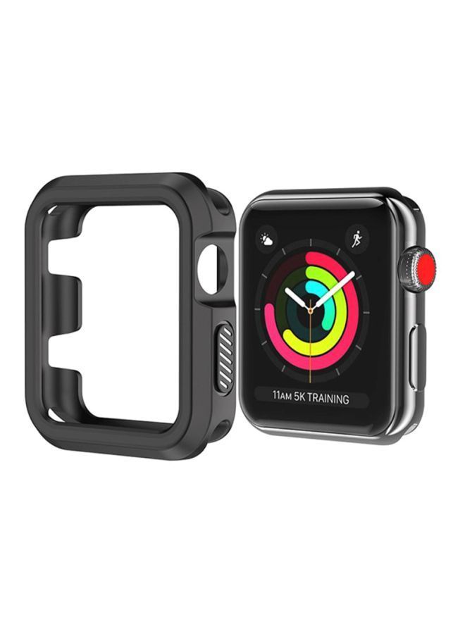 NIBEMINENT Rugged Armor Bumper Protective Case Cover For Apple Watch Series 1/2/3 42mm Black - Image 2