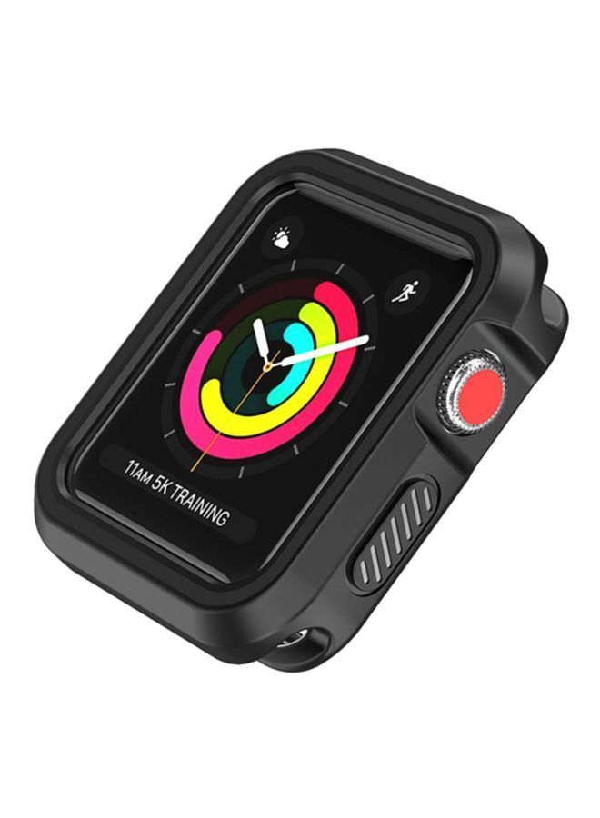 NIBEMINENT Rugged Armor Bumper Protective Case Cover For Apple Watch Series 1/2/3 42mm Black - Image 5
