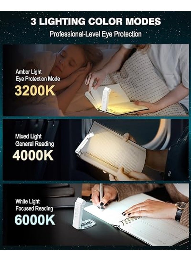 NIBEMINENT Reading Light with 5 Magnetic Bookmarks, Book Lights for Reading in Bed, Rechargeable Reading Lamp with 2 Timing Modes, 3 Color Modes & 5 Brightness Dimmable, for Kids, Nighttime Readers(White) - Image 2