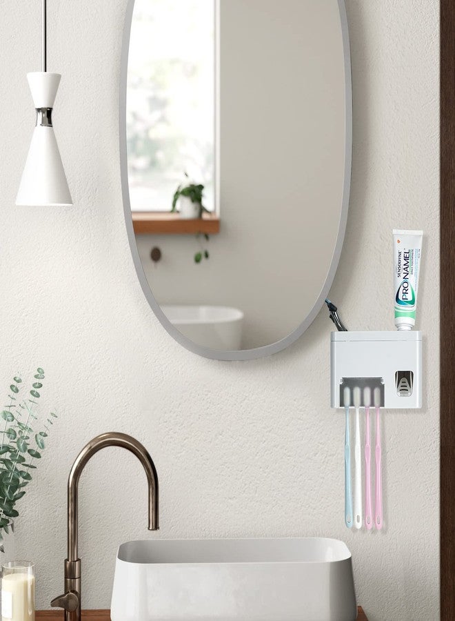 LUEXBOX Self Adhesive Toothbrush Holders Wall Mounted, Multifunction Toothpaste Stand with Covers, Automatic Toothpaste Dispenser for Bathroom, Toothbrush Hanger Rack for Dorm, Cabinet - Image 5