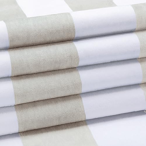 HENBAY Cotton Oversized Beach Towel - Large 70 x 35 Inch Pool Towel, Chiffon Striped Quick Dry Swimming Cabana Towel - Image 2