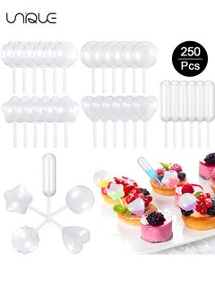 Cupcakes Pipettes,250PCS 4 ml Plastic Strawberry Pipettes Mini Pipettes Squeeze Dropper Liquid Injector Pipettes for Strawberries, Cupcake, Chocolate, Birthday Party and Holiday Decoration