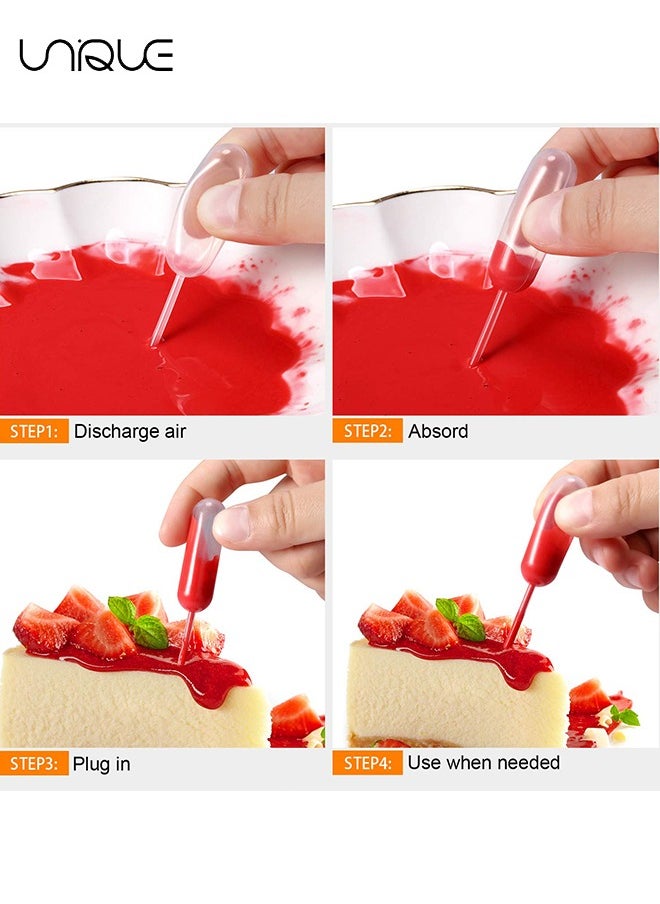Unique - Cupcakes Pipettes,250PCS 4 ml Plastic Strawberry Pipettes Mini Pipettes Squeeze Dropper Liquid Injector Pipettes for Strawberries, Cupcake, Chocolate, Birthday Party and Holiday Decoration - Image 1